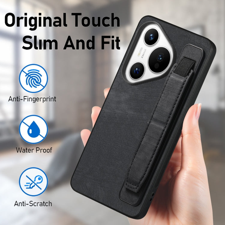 For Huawei Pura 70 Pro+ Retro Wristband Holder Leather Back Phone Case
