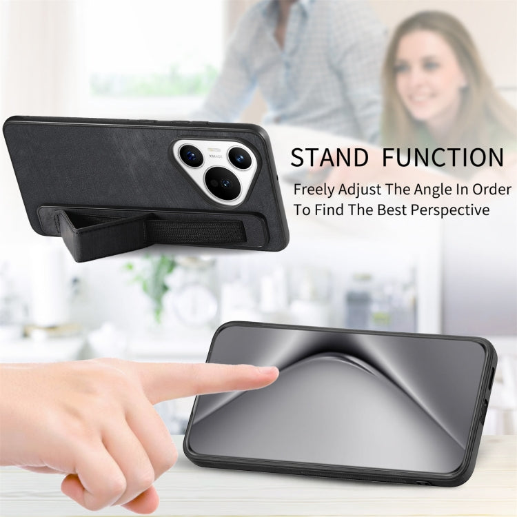 For Huawei Pura 70 Ultra Retro Wristband Holder Leather Back Phone Case