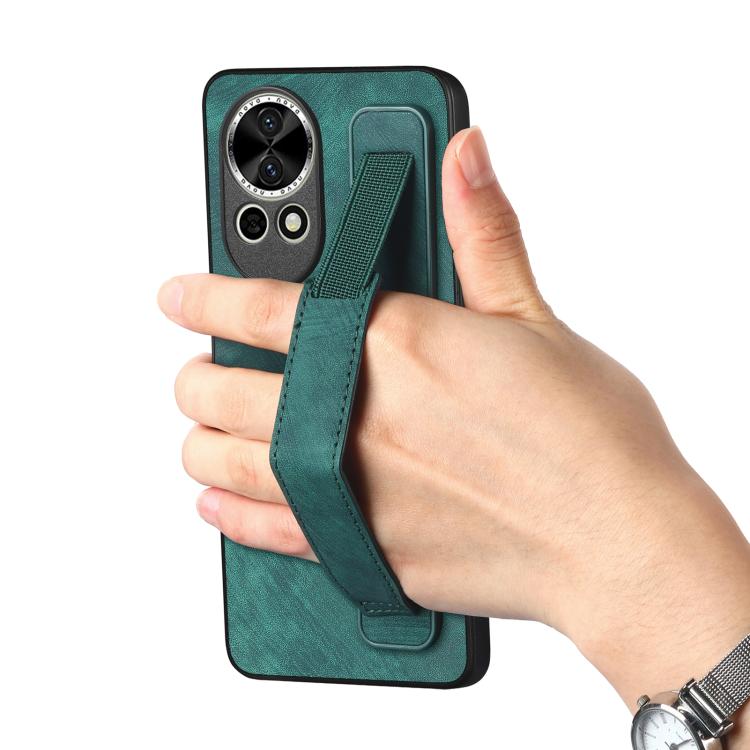 For Huawei nova 13 Retro Wristband Holder Leather Back Phone Case
