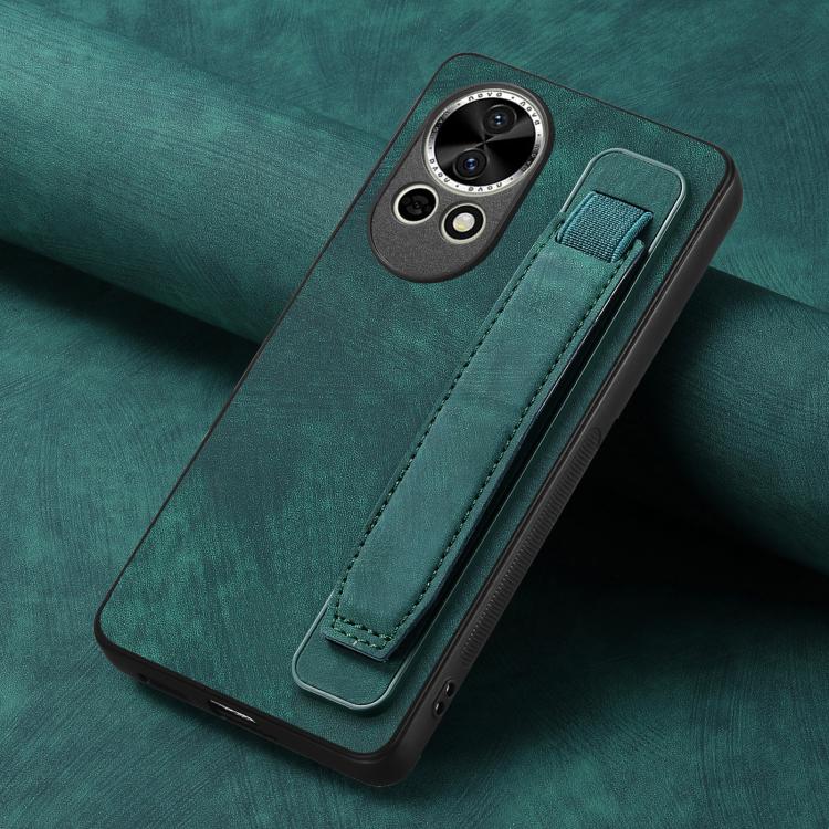 For Huawei nova 13 Retro Wristband Holder Leather Back Phone Case