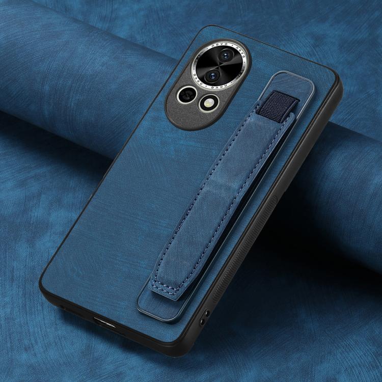 For Huawei nova 13 Retro Wristband Holder Leather Back Phone Case