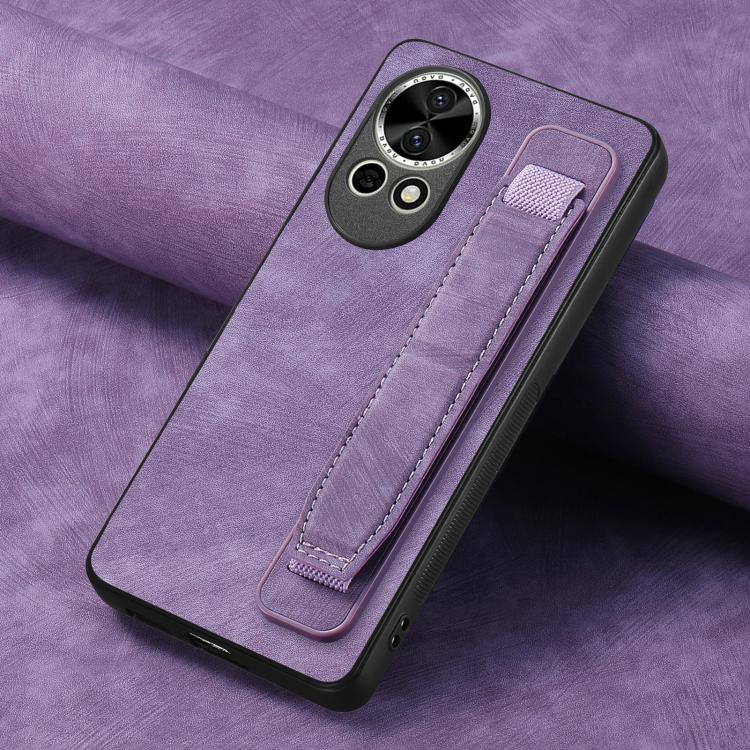 For Huawei nova 13 Retro Wristband Holder Leather Back Phone Case
