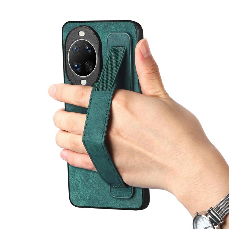For Huawei nova 14 Retro Wristband Holder Leather Back Phone Case