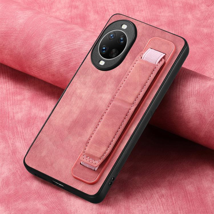 For Huawei nova 14 Retro Wristband Holder Leather Back Phone Case