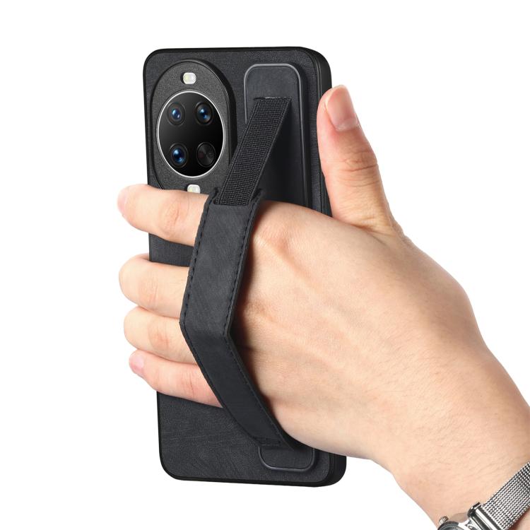 For Huawei nova 14 Retro Wristband Holder Leather Back Phone Case