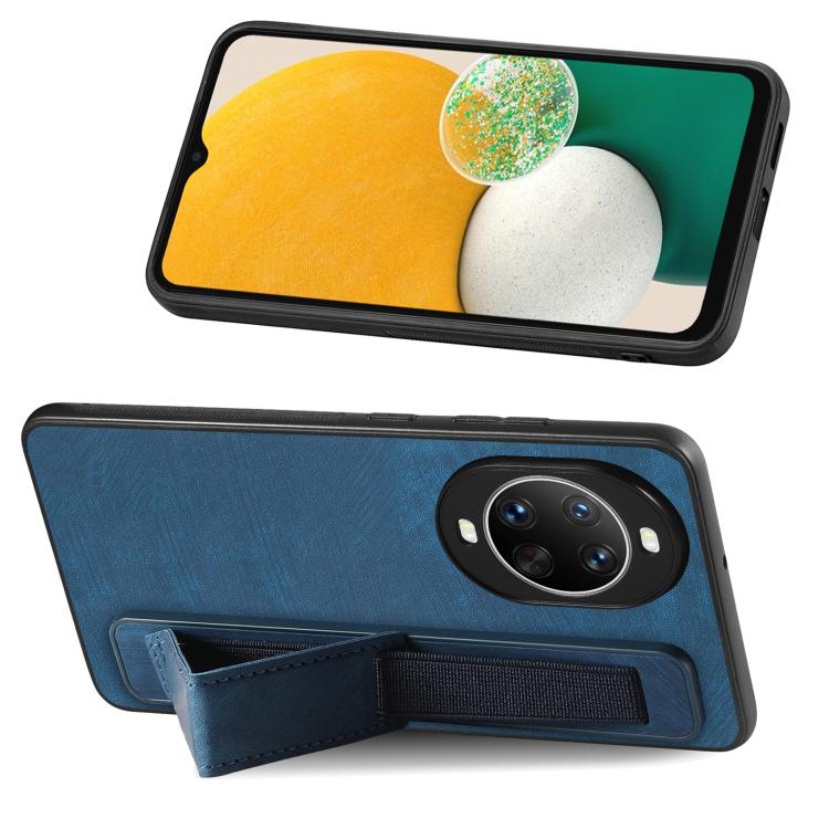 For Huawei nova 14 Retro Wristband Holder Leather Back Phone Case