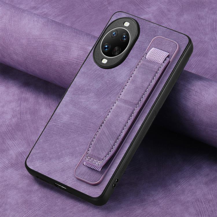For Huawei nova 14 Retro Wristband Holder Leather Back Phone Case