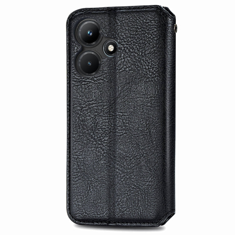 For Infinix Hot 30i Cubic Grid Pressed Magnetic Leather Phone Case