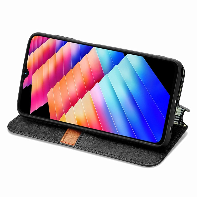 For Infinix Hot 30i Cubic Grid Pressed Magnetic Leather Phone Case
