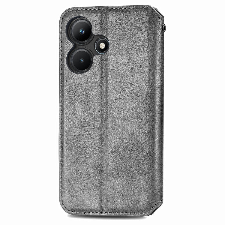 For Infinix Hot 30i Cubic Grid Pressed Magnetic Leather Phone Case