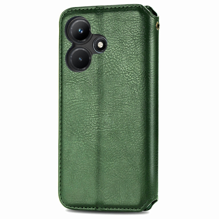 For Infinix Hot 30i Cubic Grid Pressed Magnetic Leather Phone Case
