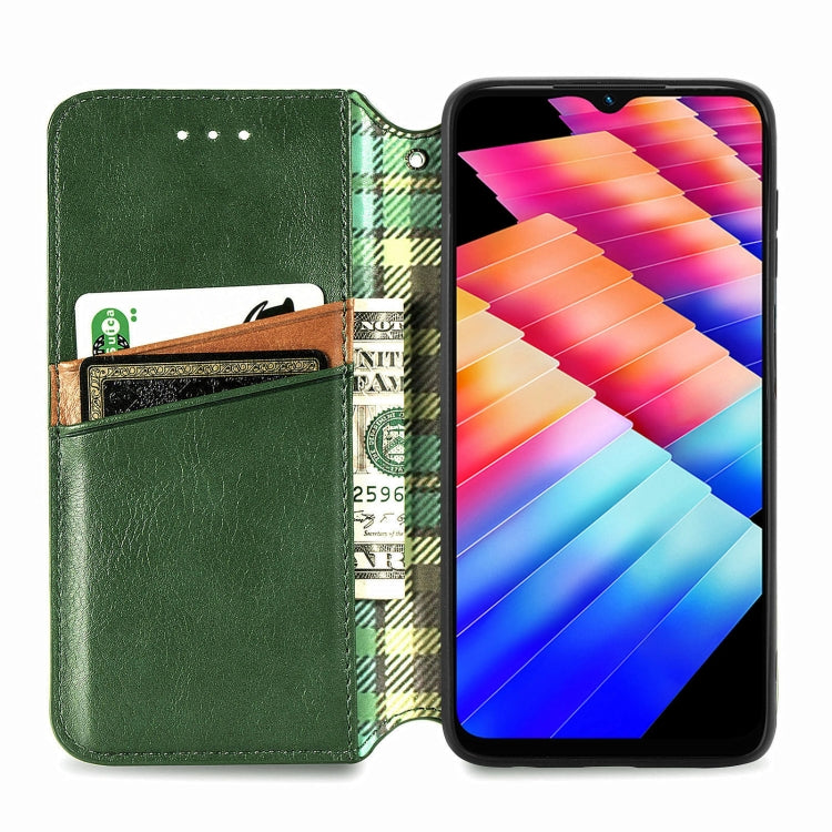 For Infinix Hot 30i Cubic Grid Pressed Magnetic Leather Phone Case
