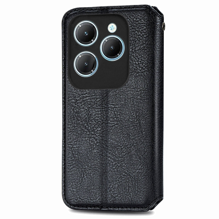 For Infinix Hot 40 4G Cubic Grid Pressed Magnetic Leather Phone Case