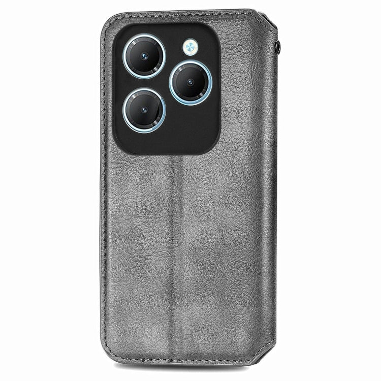 For Infinix Hot 40 4G Cubic Grid Pressed Magnetic Leather Phone Case