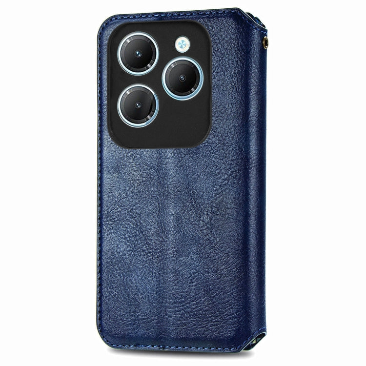 For Infinix Hot 40 4G Cubic Grid Pressed Magnetic Leather Phone Case