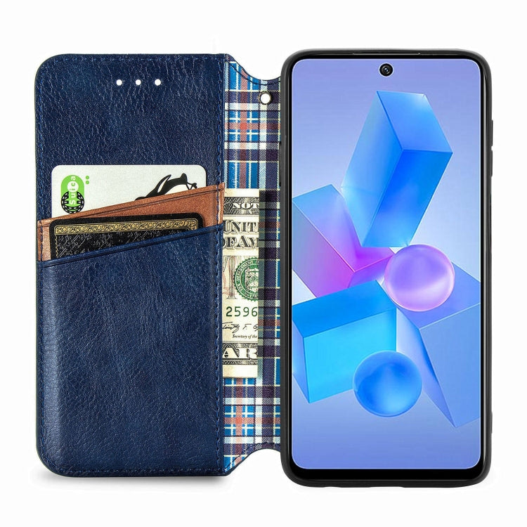 For Infinix Hot 40 4G Cubic Grid Pressed Magnetic Leather Phone Case