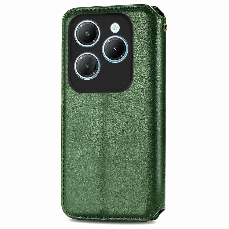 For Infinix Hot 40 4G Cubic Grid Pressed Magnetic Leather Phone Case