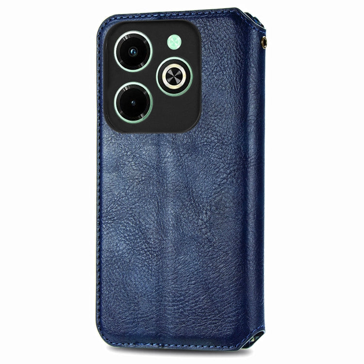 For Infinix Hot 40i Cubic Grid Pressed Magnetic Leather Phone Case
