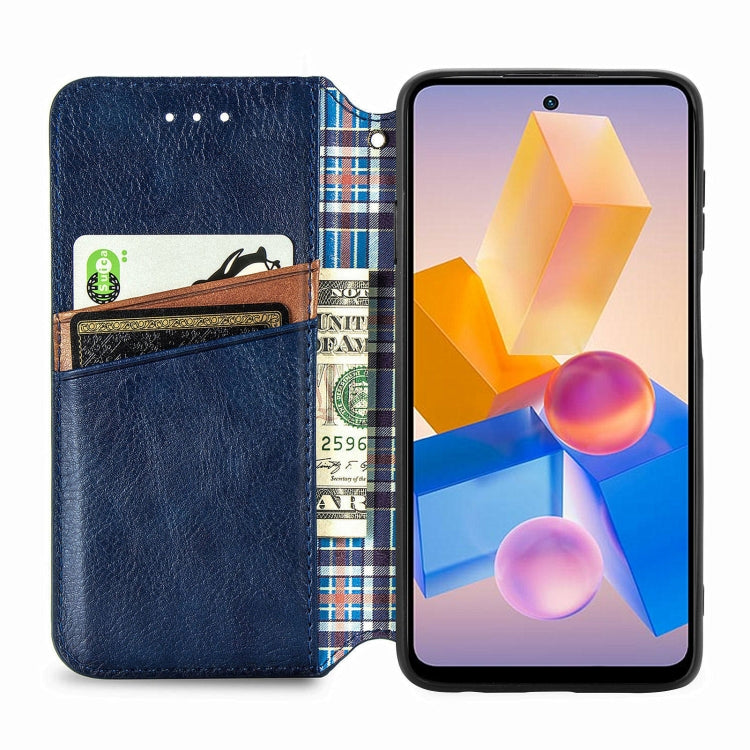 For Infinix Hot 40i Cubic Grid Pressed Magnetic Leather Phone Case