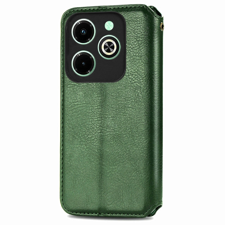 For Infinix Hot 40i Cubic Grid Pressed Magnetic Leather Phone Case