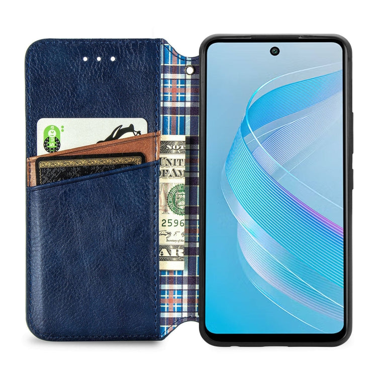 For Infinix Smart 8 Cubic Grid Pressed Magnetic Leather Phone Case