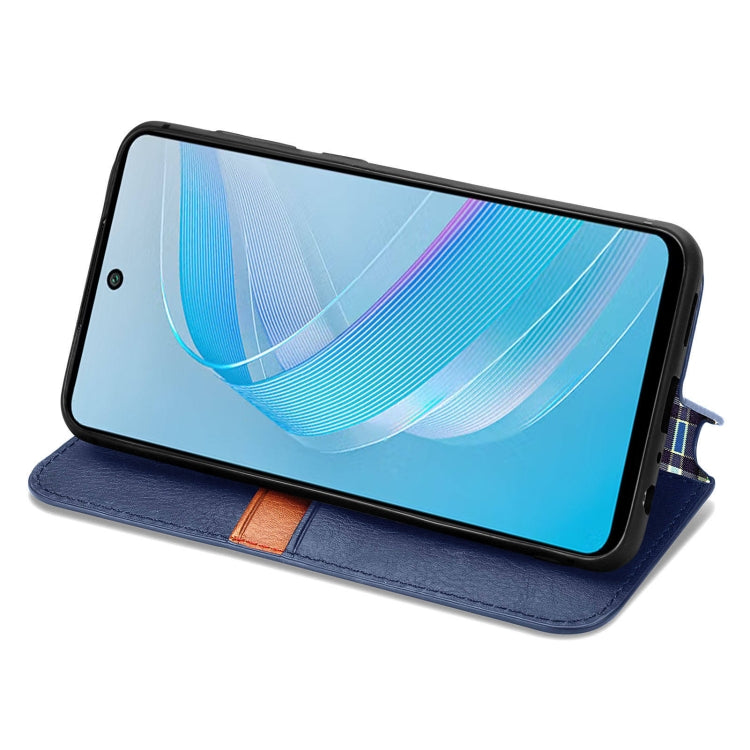 For Infinix Smart 8 Cubic Grid Pressed Magnetic Leather Phone Case