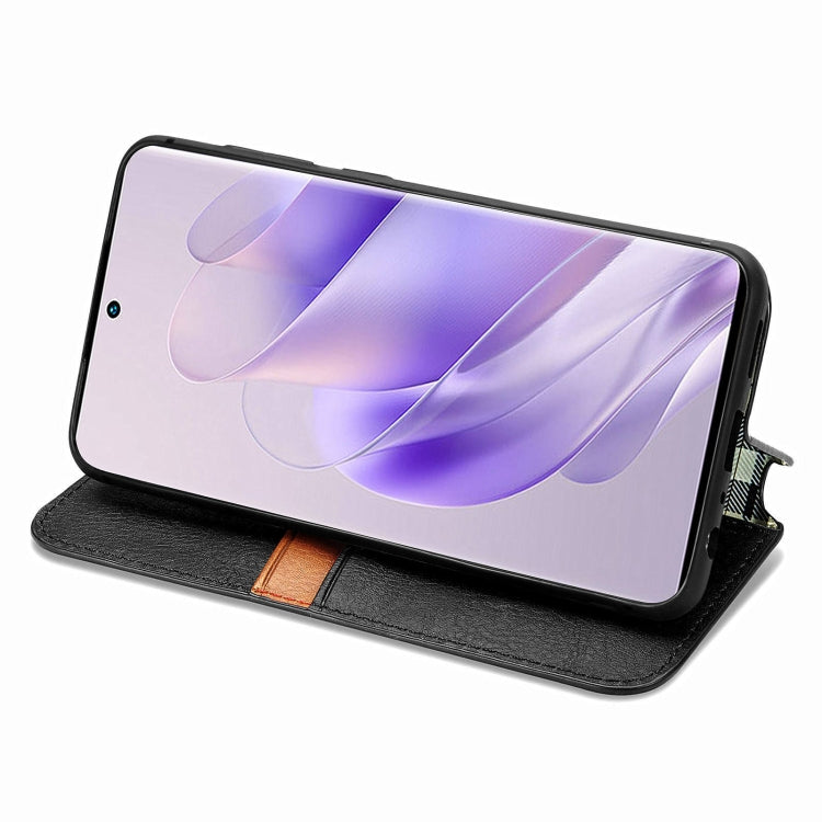 For Infinix Zero 30 4G Cubic Grid Pressed Magnetic Leather Phone Case