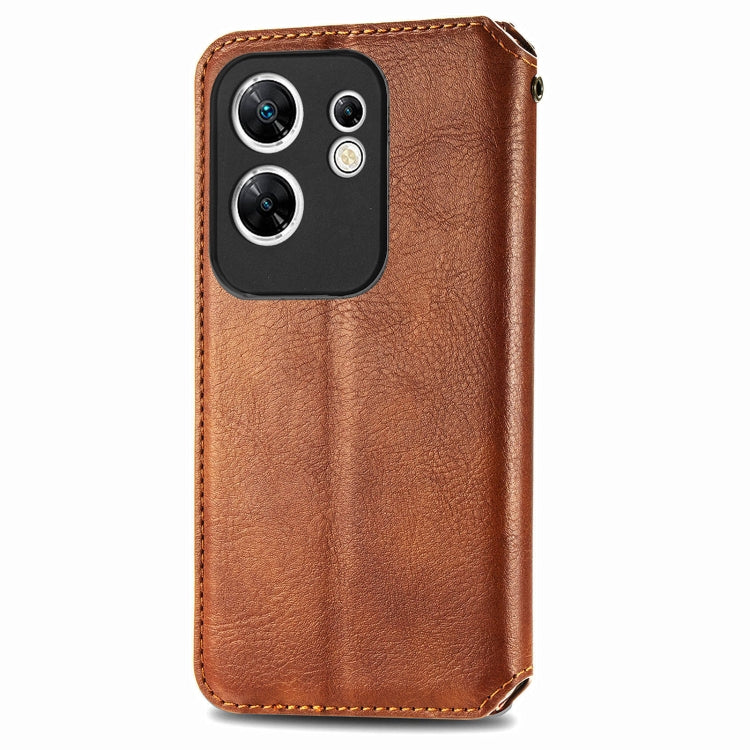 For Infinix Zero 30 4G Cubic Grid Pressed Magnetic Leather Phone Case