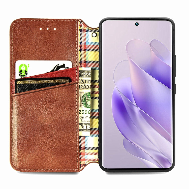 For Infinix Zero 30 4G Cubic Grid Pressed Magnetic Leather Phone Case