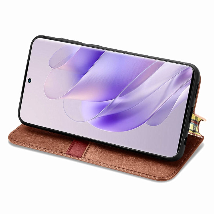 For Infinix Zero 30 4G Cubic Grid Pressed Magnetic Leather Phone Case