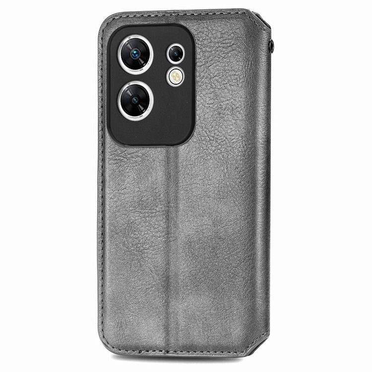 For Infinix Zero 30 4G Cubic Grid Pressed Magnetic Leather Phone Case