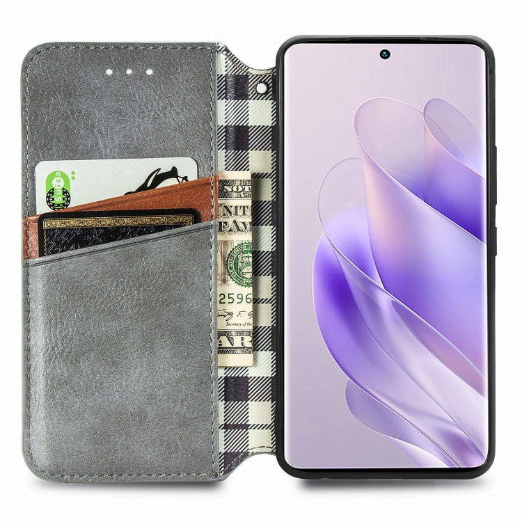 For Infinix Zero 30 4G Cubic Grid Pressed Magnetic Leather Phone Case
