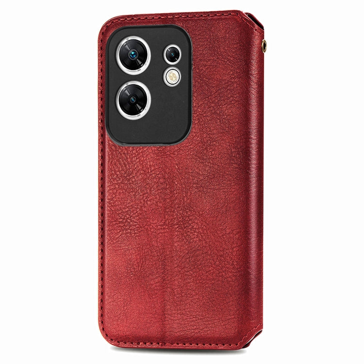 For Infinix Zero 30 4G Cubic Grid Pressed Magnetic Leather Phone Case