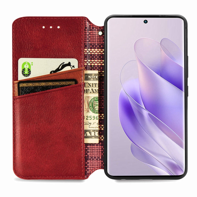 For Infinix Zero 30 4G Cubic Grid Pressed Magnetic Leather Phone Case
