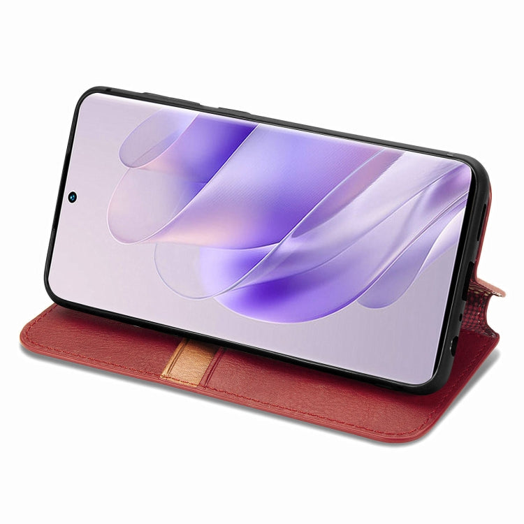 For Infinix Zero 30 4G Cubic Grid Pressed Magnetic Leather Phone Case