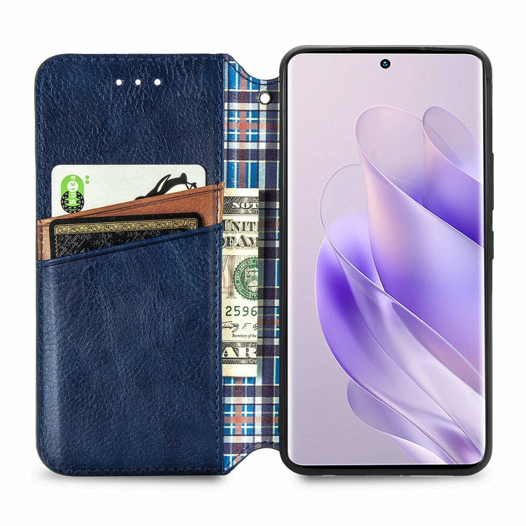 For Infinix Zero 30 4G Cubic Grid Pressed Magnetic Leather Phone Case