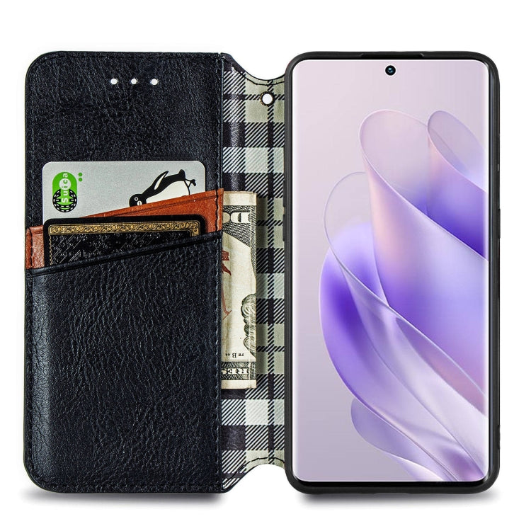 For Infinix Zero 30 5G Cubic Grid Pressed Magnetic Leather Phone Case
