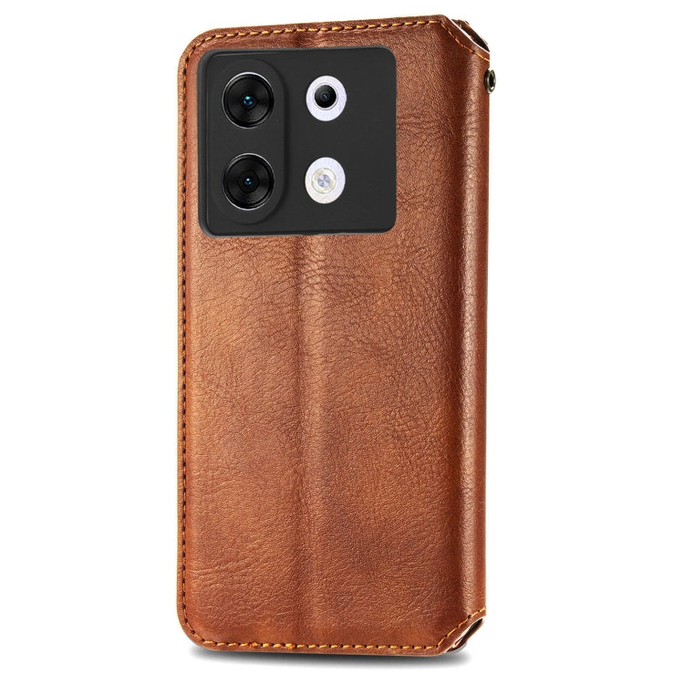 For Infinix Zero 30 5G Cubic Grid Pressed Magnetic Leather Phone Case