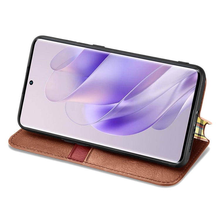 For Infinix Zero 30 5G Cubic Grid Pressed Magnetic Leather Phone Case