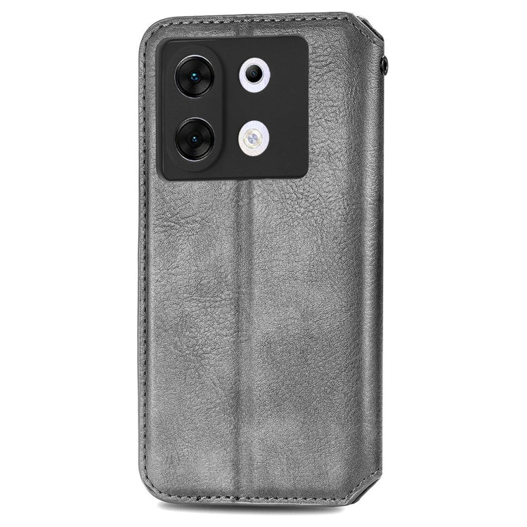 For Infinix Zero 30 5G Cubic Grid Pressed Magnetic Leather Phone Case