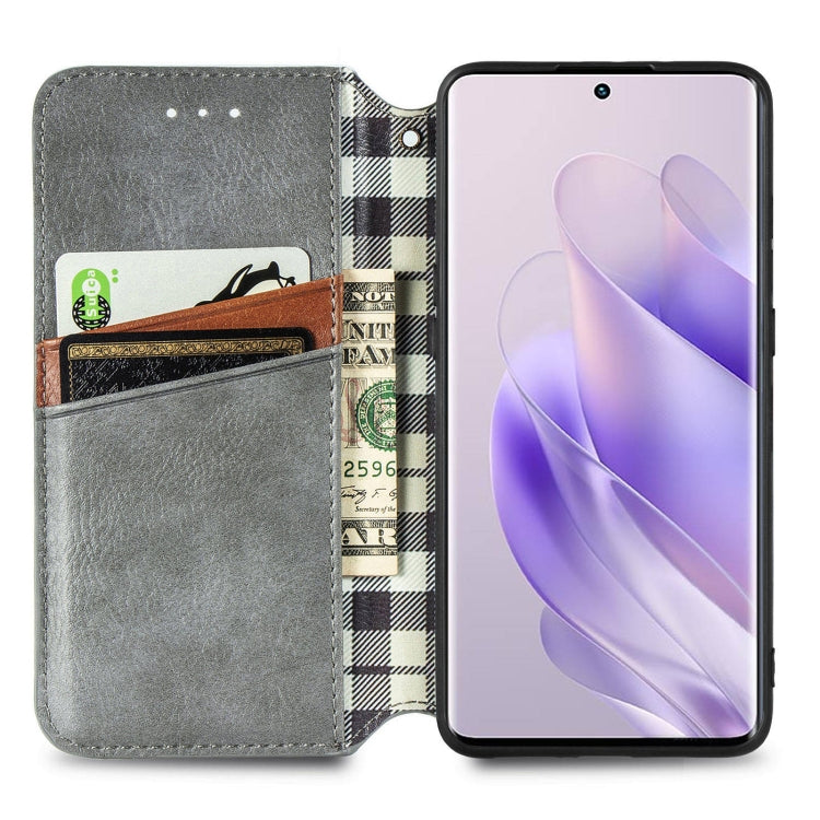 For Infinix Zero 30 5G Cubic Grid Pressed Magnetic Leather Phone Case