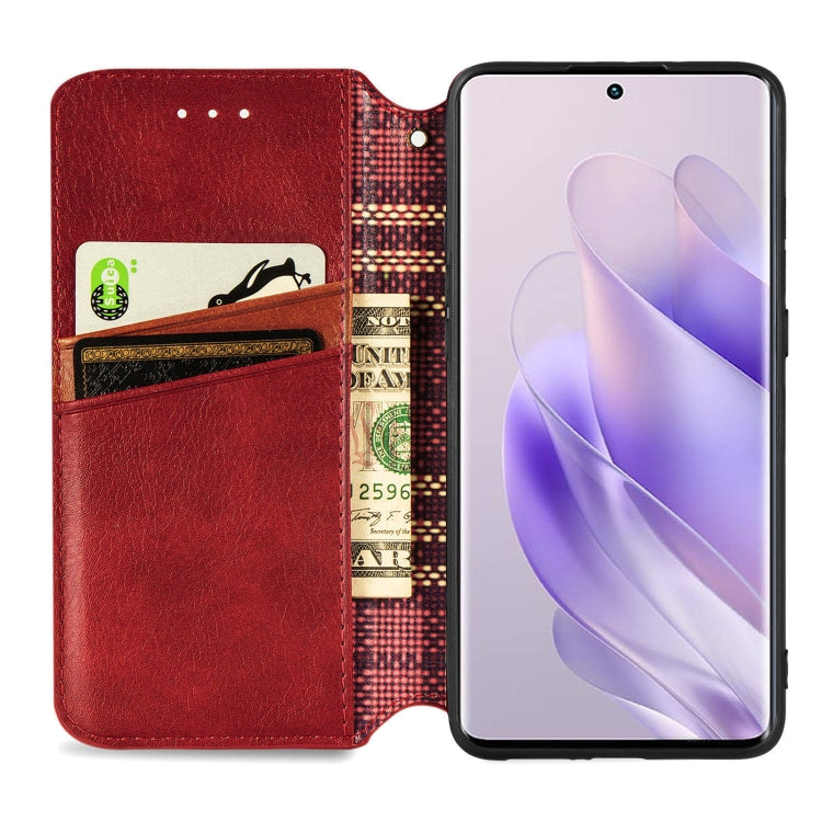 For Infinix Zero 30 5G Cubic Grid Pressed Magnetic Leather Phone Case