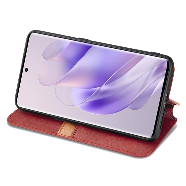 For Infinix Zero 30 5G Cubic Grid Pressed Magnetic Leather Phone Case