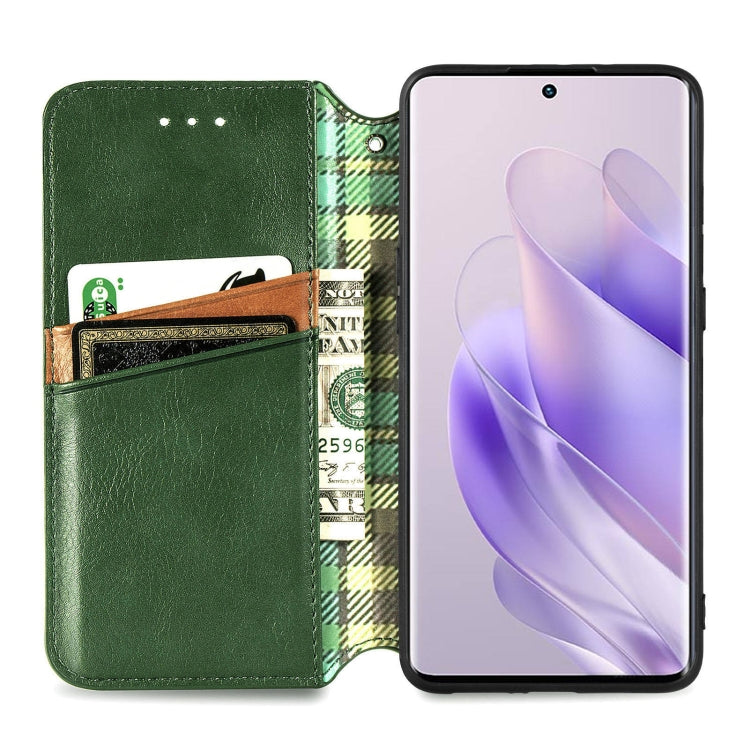 For Infinix Zero 30 5G Cubic Grid Pressed Magnetic Leather Phone Case