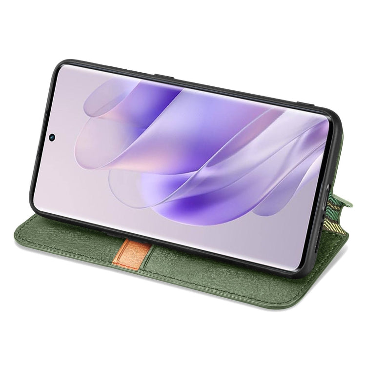 For Infinix Zero 30 5G Cubic Grid Pressed Magnetic Leather Phone Case