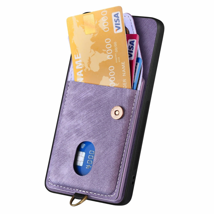 For Xiaomi Redmi Note 13 4G Retro Card Wallet Fold Leather Phone Case with Strap