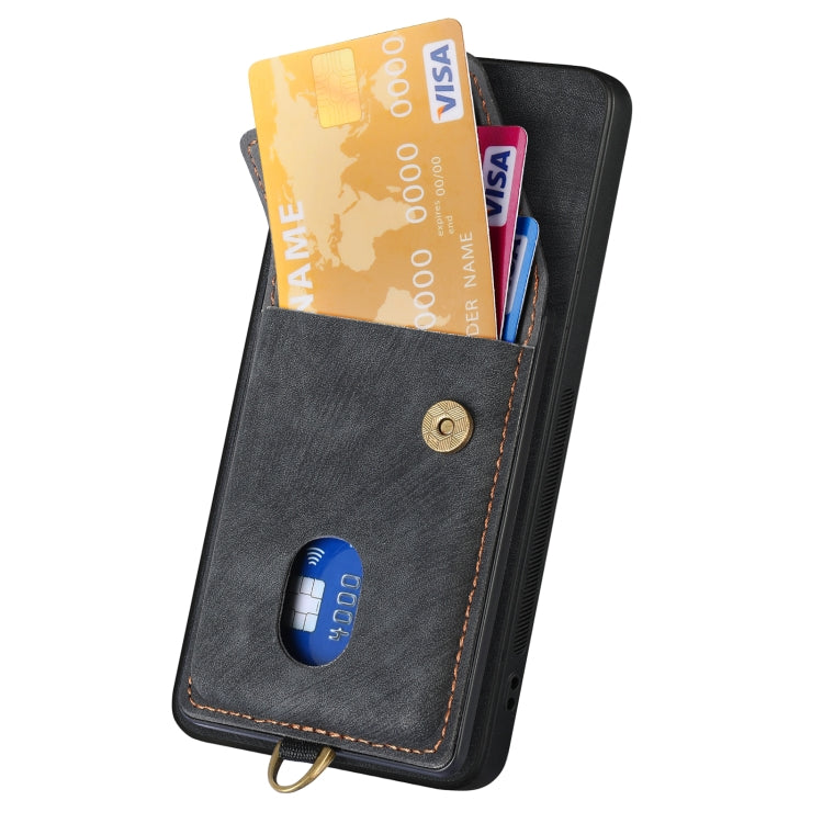 For Xiaomi 15 Pro Retro Card Wallet Fold Leather Phone Case with Strap