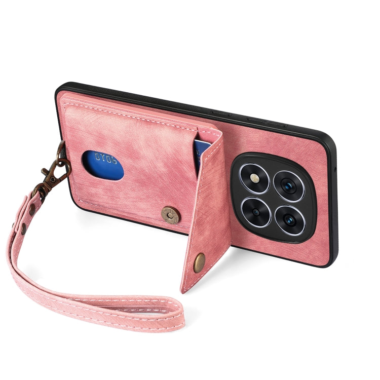 For Xiaomi Redmi Note 14 5G Retro Card Wallet Fold Leather Phone Case with Strap