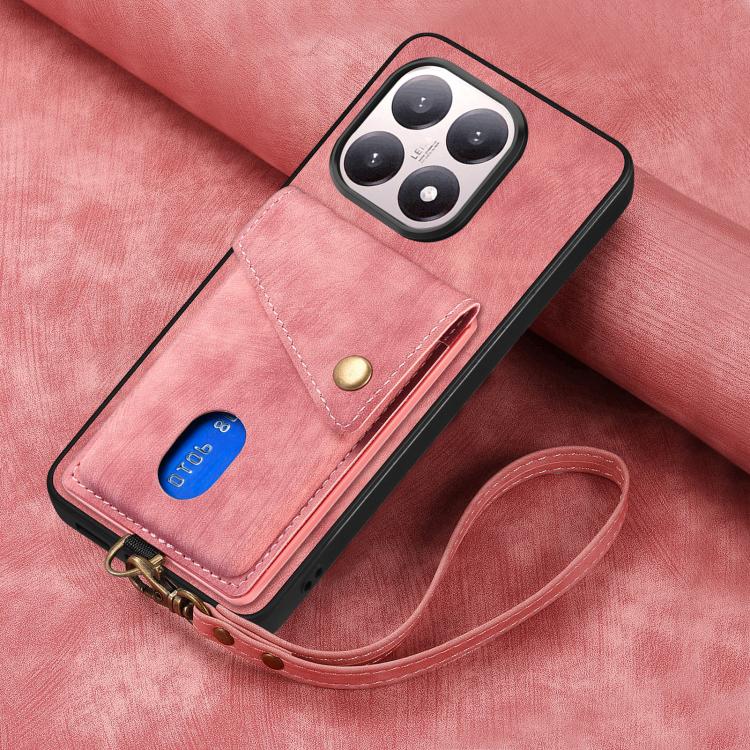 For Xiaomi 15T Retro Card Wallet Fold Leather Phone Case with Strap