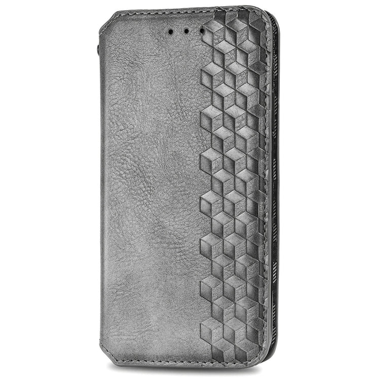 For Sony Xperia 1 IV Cubic Grid Pressed Magnetic Leather Phone Case